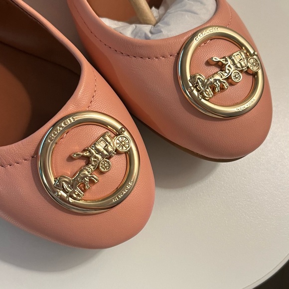 NIB COACH BAILEY LEATHER BALLEY FLATS WOMEN's SHOE FG2944 PETAL Pink Size 5.5 - Picture 7 of 7